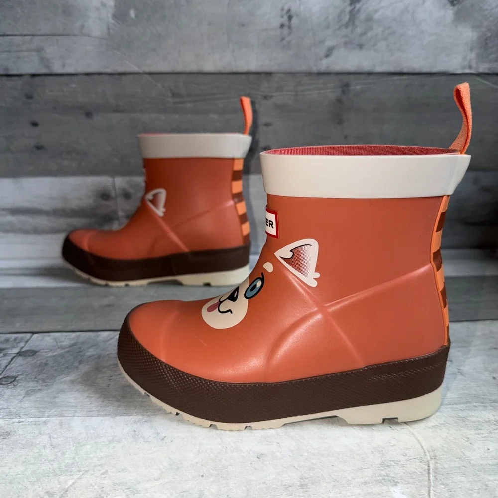 Hunter Kids First Classic Red Panda Rain Boots Orange US B10/G11